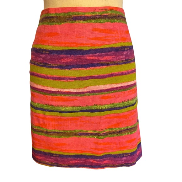 Ann Taylor Pencil Skirt (8P) Hot Pink, Green, Light Pink Multicolor design - Picture 1 of 6